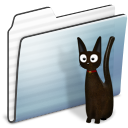 Cat Folder Graphite Stripe Icon 128x128 png